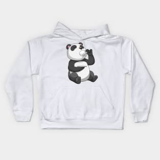 Panda with Tea Cup Kids Hoodie